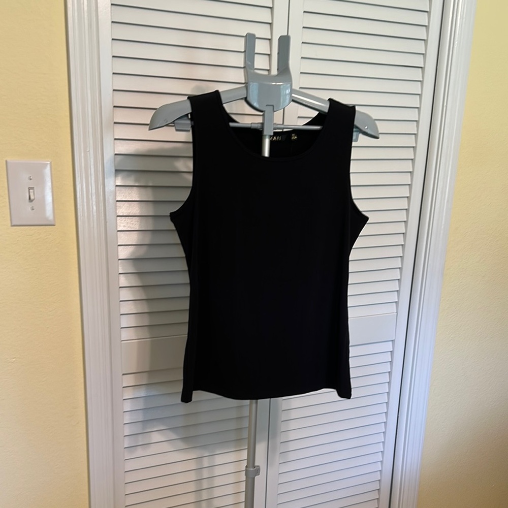 IMAN Black Fitted Sleeveless Tank Top